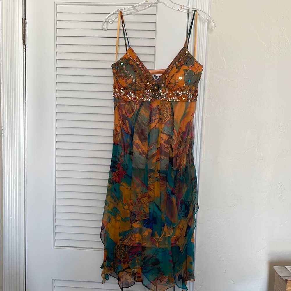 Sue Wong Multicolor Beaded Dress